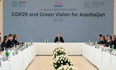 İlham Aliyev ADA Üniversitesi’nde “COP29 ve Azerbaycan için Yeşil Vizyon” konulu uluslararası foruma katıldı